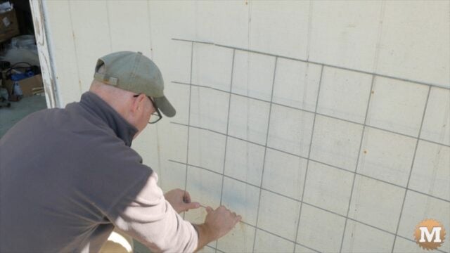 wire grid added to wet concrete for reinforcement