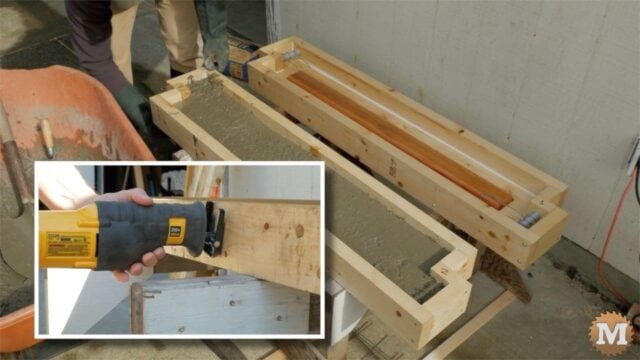 using a reciprocating saw without the blade to vibrate the concrete